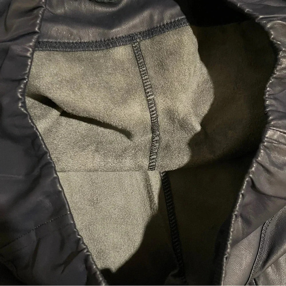 Lauren Ralph Lauren Faux Leather Leggings sz 8 Navy Blue Pull On Elastic Waist - Picture 6 of 11